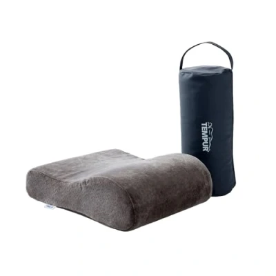 Abbildung von TEMPUR Reisekissen Memory Foam, ergonomisches Reise Nackenkissen inkl. Tragetasche, Anthrazit, Größe 25 x 31 10/7 cm