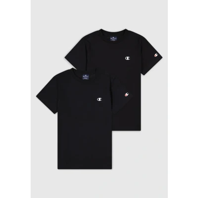Abbildung von Champion CREW NECK Unisex 2 PACK Tshirt basic für Kinder, Größe: 102/107, New black
