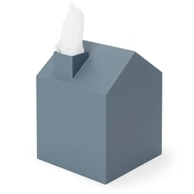 Abbildung von Umbra Kosmetiktücherbox Moderner und Dekorativer Taschentuchspender für Badezimmer, Büro, Schlafzimmer Mehr, Schieferblau, 13x17x13 cm