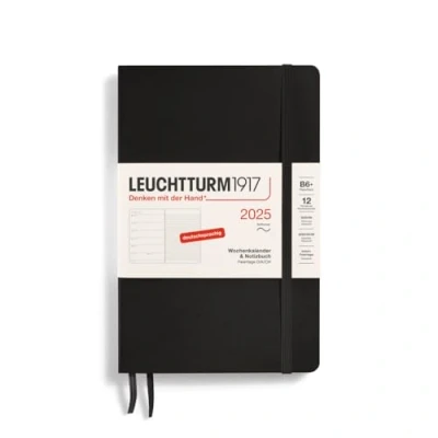 Abbildung von LEUCHTTURM1917 370519 Wochenkalender &amp; Notizbuch 2025, Paperback B6+ Softcover 12 Monats Planer, 80 g, liniert Schwarz