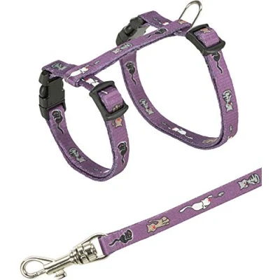 Abbildung von Trixie 4144 Kätzchengeschirr mit Leine, Nylon, 2133 cm/8 mm, 1,20 m, farblich sortiert,1 Stück
