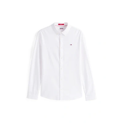 Abbildung von Tommy Jeans Herren Tjm Slim Stretch Oxford Shirt Dm0dm09594 Langarmhemden Gewebte Oberteile, Weiß (White), L EU