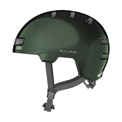 Abbildung von ABUS Stadthelm Skurb Robuster Fahrradhelm für den Alltag, beim Skaten, BMX Fahren oder Longboarden Grün, Größe M