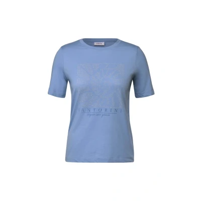 Abbildung von CECIL Damen B323582 Shirt mit Schmucksteinen, Deep Pastel Blue, XL