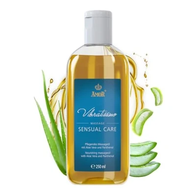 Abbildung von Vibratissimo Sensual Care 250 ml Massageöl Pflegend mit Aloe Vera Beruhigend, Feuchtigkeitsspendend, Hautpflege &amp; Gleitöl, Liebesöl