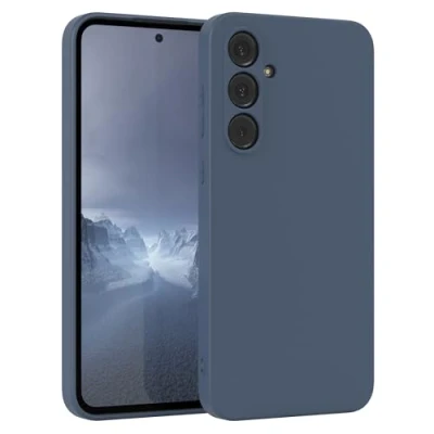Abbildung von EAZY Case Silikonhülle für Samsung Galaxy A55 Hülle Silikon Blau weich stoßfeste Handyhülle Schutzhülle mit Kameraschutz Dünn Premium Schutz Cover TPU Phone Bumper in Petrol