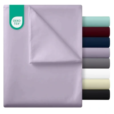 Abbildung von Utopia Bedding Bettlaken ohne Gummizug Betttuch 270 x 290 cm Laken für Bett 180 200 Flaches Blatt weiche gebürstete Mikrofaser Lavendel