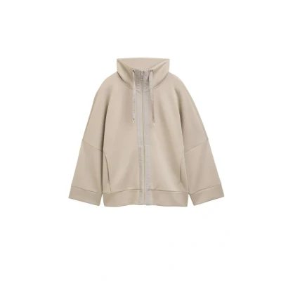 Abbildung von TOM Tailor Scuba Sweatjacke, Damen, Größe: XL, Soft taupe grey