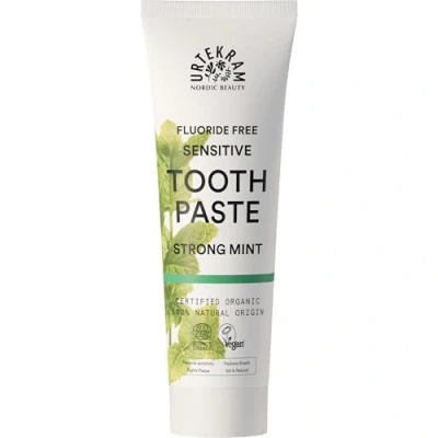 Abbildung von Urtekram Strong Mint Zahnpasta Erfrischende vegane für empfindliche Zähne Bio und natürlichen Ursprung Dental, 75 ml (1er Pack)