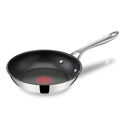 Abbildung von Jamie Oliver by Tefal Cook&#039;s Direct On Bratpfanne 20 cm, Antihaft, Induktionstauglich, Backofenfest, Edelstahl, Genieteter Griff, E3040244