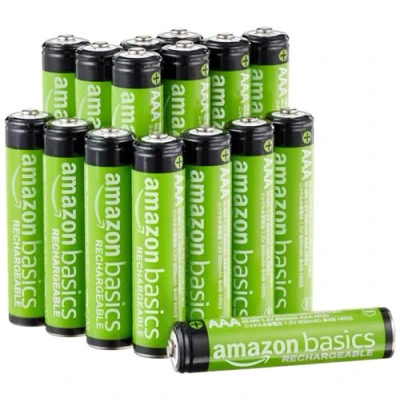 Abbildung von Amazon Basics AAA Alkalisch Batterien wiederaufladbar, 800 mAh, 16 Stück