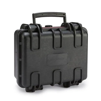 Abbildung von Amazon Basics Kleine Schützende Tragbare Harte Kameratasche mit Anpassbarem Passform Schaumstoff für Drohnen, Kamera, Objektive und Zubehör, Wasserdicht, Stoßfest, 30.7 x 27 14.2 cm, Schwarz