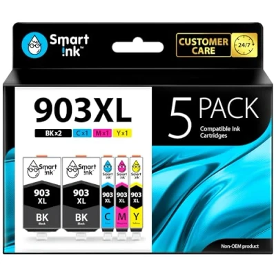 Abbildung von Smart Ink Kompatible Druckerpatronen als Ersatz für HP 903 XL 903XL 5 Multipack (2 Schwarz &amp; Blau Rot Gelb) mit Advanced Chip Technology Kompatibel Officejet 6950 Pro 6960 6970