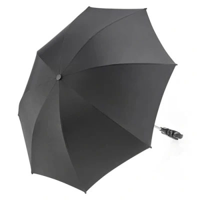 Abbildung von Zamboo Universal Sonnenschirm Sonnenschutz für Kinderwagen &amp; Buggy UV Schutz 50+ / 73 cm Durchmesser Biegsamer Schirm mit Universalhalterung Rund und Ovalrohre Schwarz