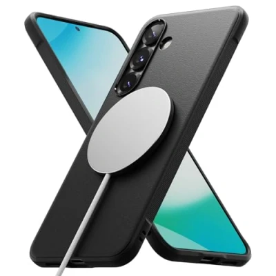 Abbildung von Ringke Onyx Magnetic Case [Kompatibel mit MagSafe] für Samsung Galaxy S25 Plus Hülle, Fester Griff rutschfest Schlank Robuste Stoßfeste Kratzfest Handyhülle Magnet Ladegerät/Zubehör Black