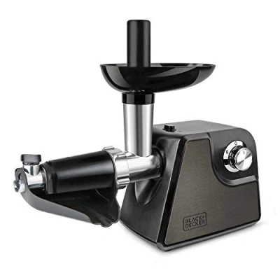 Abbildung von Black+Decker BXMMA1000E Hackmaschine 1000 W Schwarz und Edelstahl