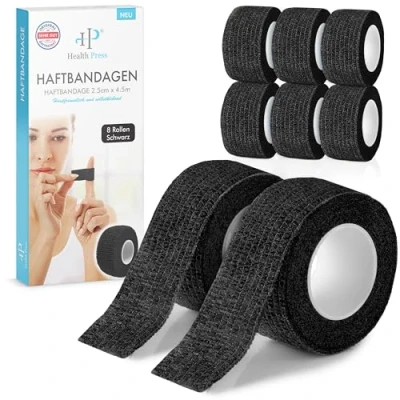 Abbildung von Fingerpflaster Selbsthaftend 8x Pflaster Rolle in 4x Blau + Hautfarben (2,5cm x 4,5m) Verband Selbstklebend Elastisches Tape wasserfest Staub , Fett und Schmutzabweisendes Pflasterband