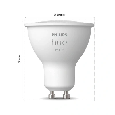 Abbildung von Philips Hue GU10 smarte Lampe, dimmbares warmweißes Licht, 2er Pack, Bluetooth kompatibel, Sprachsteuerung mit Alexa, Apple Home und Google