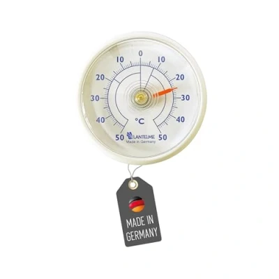 Abbildung von Lantelme Kühlschrankthermometer selbstklebend Thermometer auch für Gefrierschrank Eisfach Kühltheke Kühlzelle Kühlfach Kühlschrank zum ankleben Bimetall und Analog (Weiß)