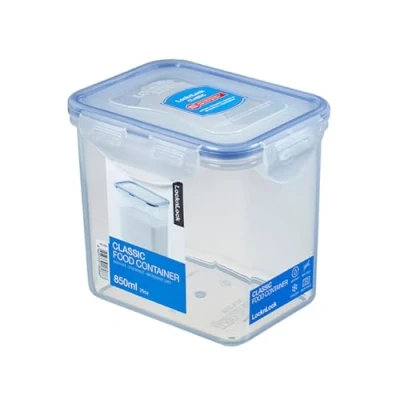 Abbildung von LocknLock PP Classic Vorratsdose, 850 ml, 135 x 102 118 mm, 100 % luft und wasserdicht, Cleveres Verschluss System, Frischhaltedose für Kühlschrank &amp; Gefrierfach