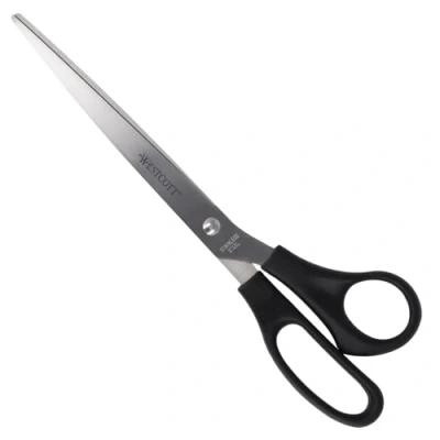 Abbildung von Westcott Schere 10&quot; (25,4 cm) Schwarz, Büroschere mit schwarzen Kunststoffgriffen, Extrascharfe Klinge, rostfreier Edelstahl, Papierschere, Haushaltsschere, Bastelschere, E 31111 00