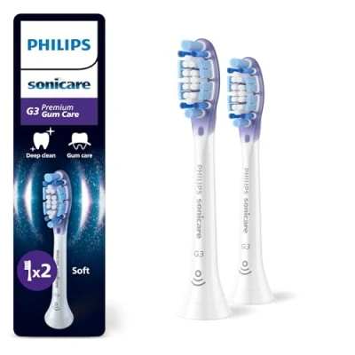 Abbildung von Philips Sonicare G3 Premium Gum Care Original Bürstenköpfe, Weiß, 2er Pack, HX9052/87