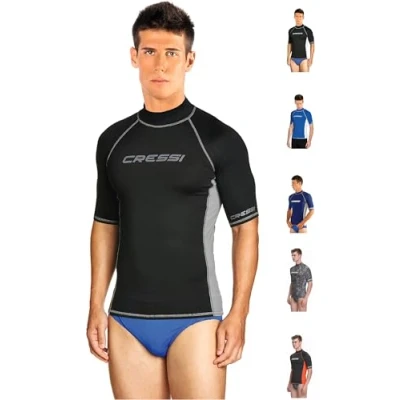 Abbildung von Cressi Rash Guard Man Schützendes Kurzarmshirt für Herren, Ideal Wassersport, aus Speziellem Elastischem Stoff, UV/UPF 50+ Sonnenschutz