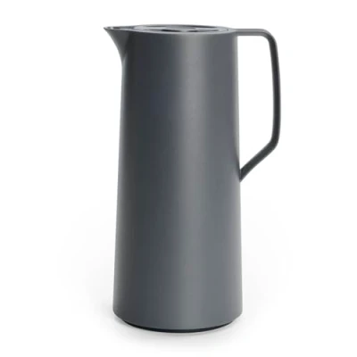 Abbildung von Emsa N41701 Motiva Isolierkanne 1 Liter Quick Press Verschluss 12h heiß, 24h kalt Glaskolben Made in Germany Nordisches Design Anthrazit