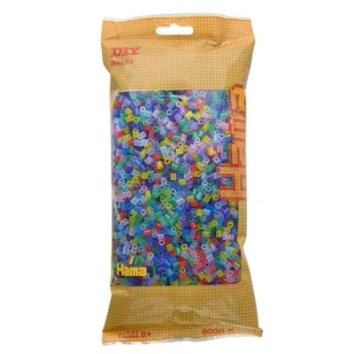 Abbildung von Hama Perlen 205 53 Bügelperlen Beutel mit ca. 6.000 bunten Midi Bastelperlen Durchmesser 5 mm im Transparent Mix, kreativer Bastelspaß für Groß und Klein