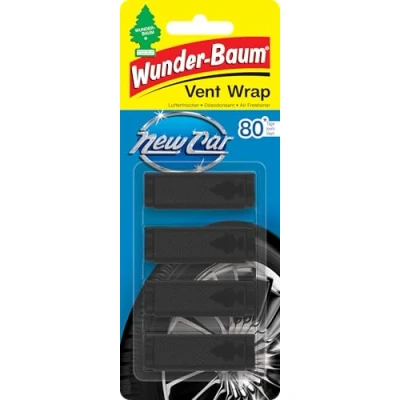 Abbildung von WUNDER BAUM Vent Wrap Lufterfrischer fürs Lüftungsgitter Bietet langanhaltenden Duft Unauffälliges Design New Car, 4 Stück