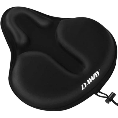 Abbildung von DAWAY C9 Schaum Gel Gepolsterter Fahrradsattelbezug Extra Weicher Breit Groß Sattelbezug für Heimtrainer Fahrrad, MTB, Bequem Sattelpolster Damen Herren Senioren, 33 x 30 cm