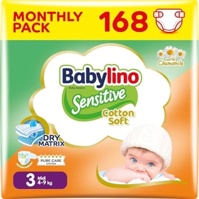 Abbildung von Babylino Sensitive Baby Windeln Größe 3, Midi (4 9Kg), 168