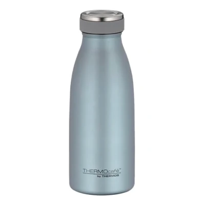 Abbildung von THERMOcafé by THERMOS TC BOTTLE ice blue mat 0,35l, Edelstahl Isolierflasche kohlensäurefest, 12h heiß 24h kalt, Auslaufsicher, für Schule, Unterwegs &amp; Büro