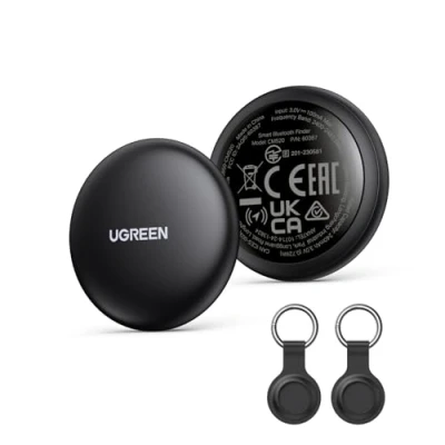 Abbildung von UGREEN FineTrack Mini kompatibel mit Apple Find My (nur iOS), 18 Monate Auswechselbare Batterie, Smarttag 80dB Piepton, Bluetooth Tracker für Rucksack, Schlüssel, Koffer, Reisepässe (2 Pack)