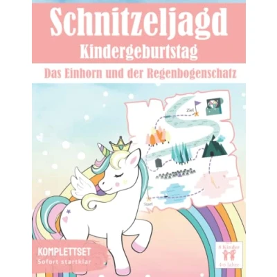 Abbildung von Schnitzeljagd Kindergeburtstag: Das Einhorn und der Regenbogenschatz: All inclusive Set Fertig vorbereitete Schatzsuche: Sofort ... (Partyspiele zum Kindergeburtstag)