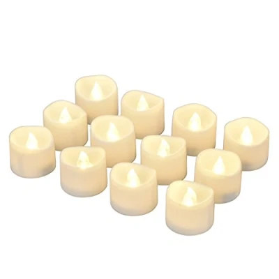 Abbildung von eLander LED Tee Lichter flammenlose Kerzen mit Timer, Automatikmodus: 6 Stunden an und 18 aus, 3.2x3.6 cm, [12 Stück, Warm weiß]