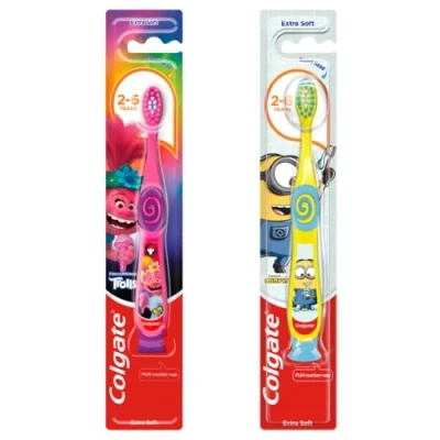 Abbildung von Colgate Zahnbürste Smiles für Kinder 26 Jahre, extra sanft, 1 Stück manuelle mit Saugnapf, Design ist nicht frei wählbar