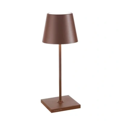 Abbildung von Zafferano, Poldina Pro Mini Lampe, Kabellose, Wiederaufladbare Tischlampe mit Touch Control, Auch für den Außenbereich Geeignet, Dimmer, 2200 3000 K, Höhe 30 cm, Farbe Corten