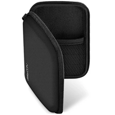 Abbildung von deleyCON Navi Tasche Case für Navigationsgeräte 4,3 Zoll &amp; 5 (14,6x9,3x3,4cm) Robust Stoßsicher 2 Innenfächer Schwarz