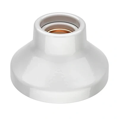 Abbildung von ledscom.de Deckenleuchte/Lampenfassung ELEKTRA, Porzellan, weiß glänzend, 1x E27 max. 300W, Dekoleuchte, Dekolampe, Wandleuchte, Flur, Diele, Wandlampe, Deckenlampe, Retrofassung, Fassung, Led