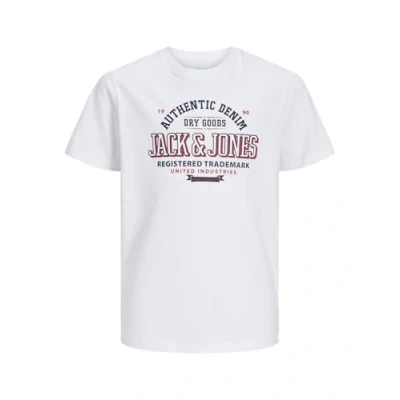 Abbildung von Jack &amp; Jones Junior Jjelogo TEE Oneck JNR Tshirt print für Kinder, Größe: 128, White