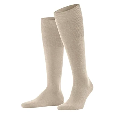 Abbildung von FALKE Herren Kniestrümpfe Airport M KH Wolle Baumwolle lang einfarbig 1 Paar, Beige (Beige Melange 4043), 41 42