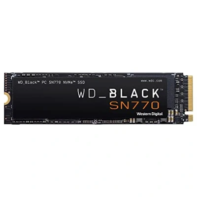 Abbildung von WD_BLACK SN770 NVMe SSD 2 TB (High Performance, Gaming, PCIe Gen4, M.2 2280, Lesen 5.150 MB/s, Schreiben 4.850 MB/s) Schwarz