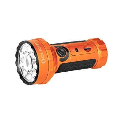 Abbildung von OLIGHT Marauder Mini LED Super Hell 7000 Lumen 600 Meter Wiederaufladbare, mit Strahler und Flutlicht, 3 Arten farbiger LEDs Abstandssensor für Outdoor（Orange）