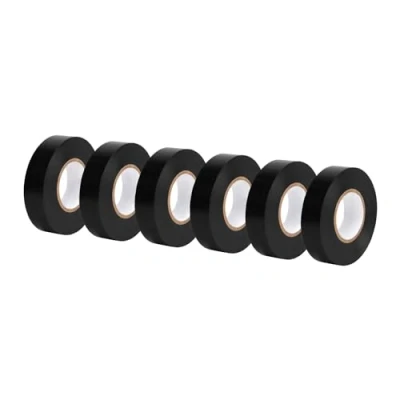 Abbildung von Amazon Basics Isolierband, 1.9 cm x 18.3 m, schwarz, 6 Stück, ideal für Heimwerken, Reparaturen, Arbeiten an Elektrik oder Autos und Ausrüstung (Früher Marke AmazonCommercial)