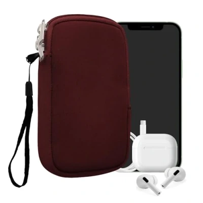 Abbildung von kwmobile Handytasche für Smartphones M 5,5&quot; Neopren Handy Hülle Brombeere Tasche 15,2 x 8,3 cm Innenmaße