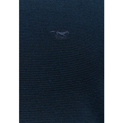 Abbildung von MUSTANG Herren Rundhals Pullover Elliot Regular Fit S 6XL Blau Schwarz, Größe:XL, Farbe:Carbon 4135