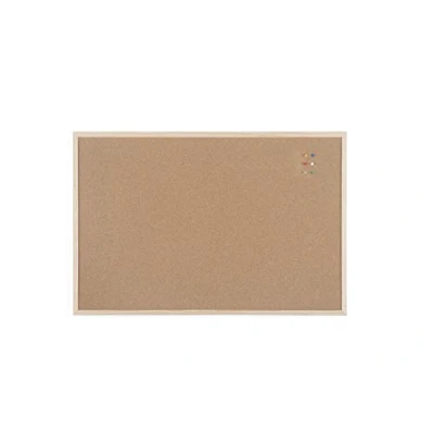 Abbildung von BoardsPlus Korktafel, 90 x 60 cm, Kiefer Holzrahmen, Naturkork Pinnwand, 5 Größen wählbar