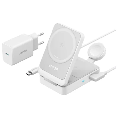 Abbildung von Anker MagGo 3 In 1 Foldable Kabelloses Ladegerät 15W Weiß