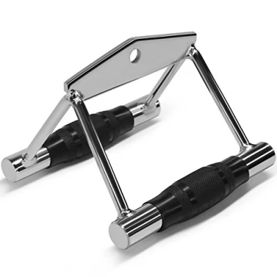 Abbildung von Yes4All Cable Attachment Sitzreihe Double zweireihiger Griff zur Kabelbefestigung (Chrom, Gummi), D. Gummiabdeckung, Standard